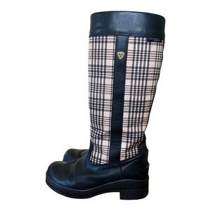 Ariat 5/A Baker Tall Equestrian Riding Boots – Women’s 7.5B – Black & Plaid